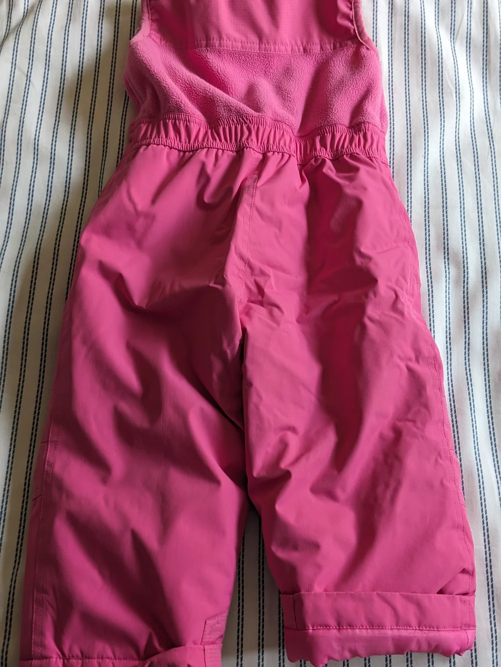 Girls' Bright Pink Insulated Snow Overalls with Fleece Bib